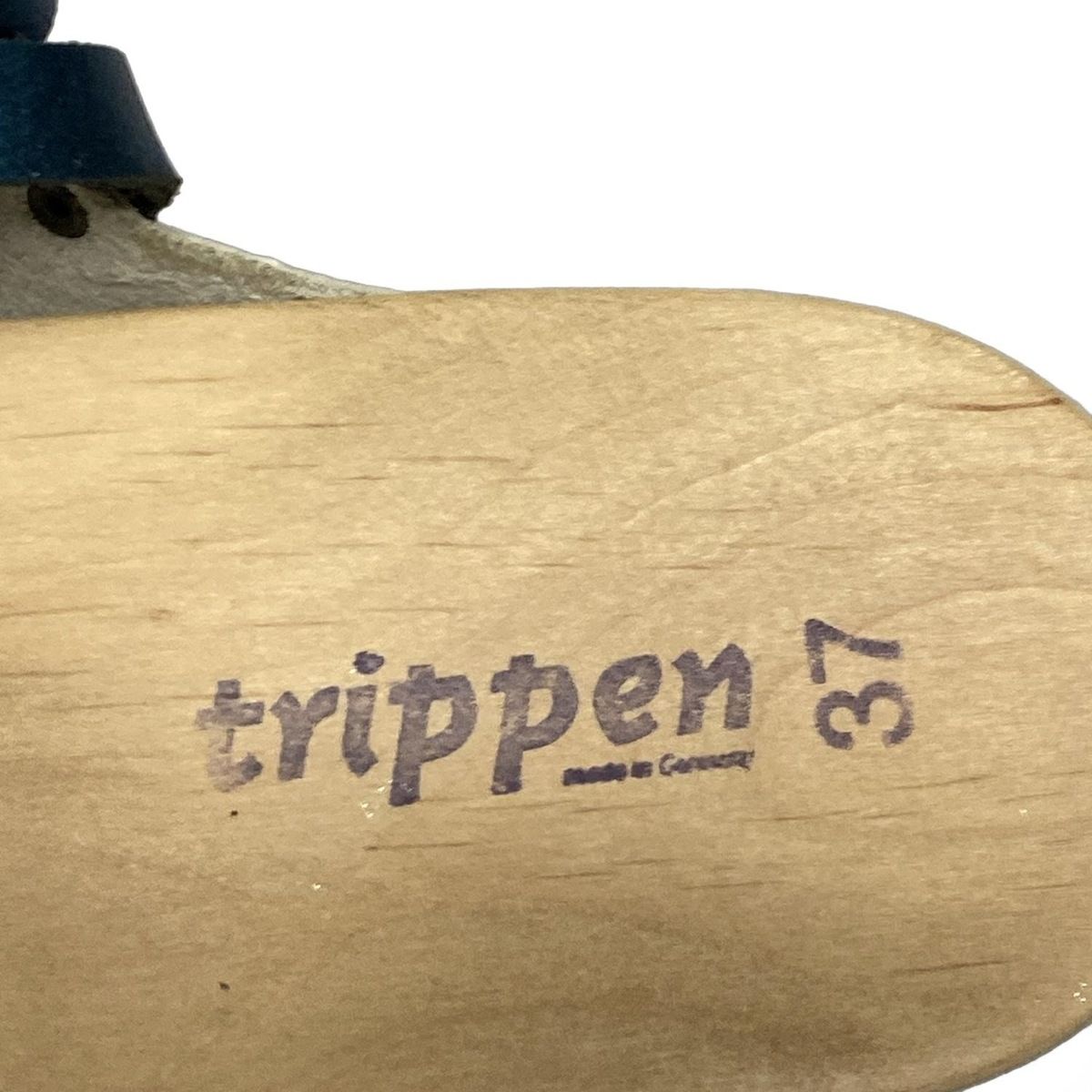 品質保証！ trippen トリッペン サンダル 37 レディース - 白×ネイビー×グリーン レザー 【最低価格】