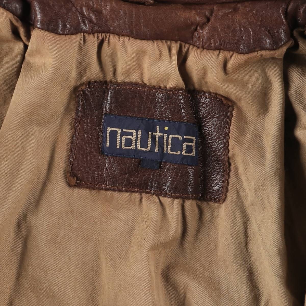 古着 80~90年代 ノーティカ NAUTICA 中綿入り レザーブルゾンタイプ  