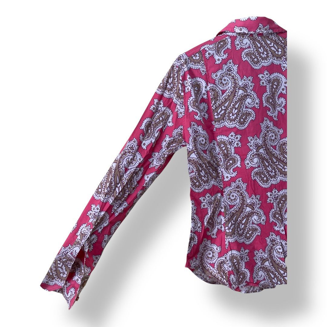 ETRO エトロ ドッキング ロングスリーブニットシャツ ピンク メンズ ETRO (エトロ) ストレッチコットン ペイズリー 長袖 シャツ