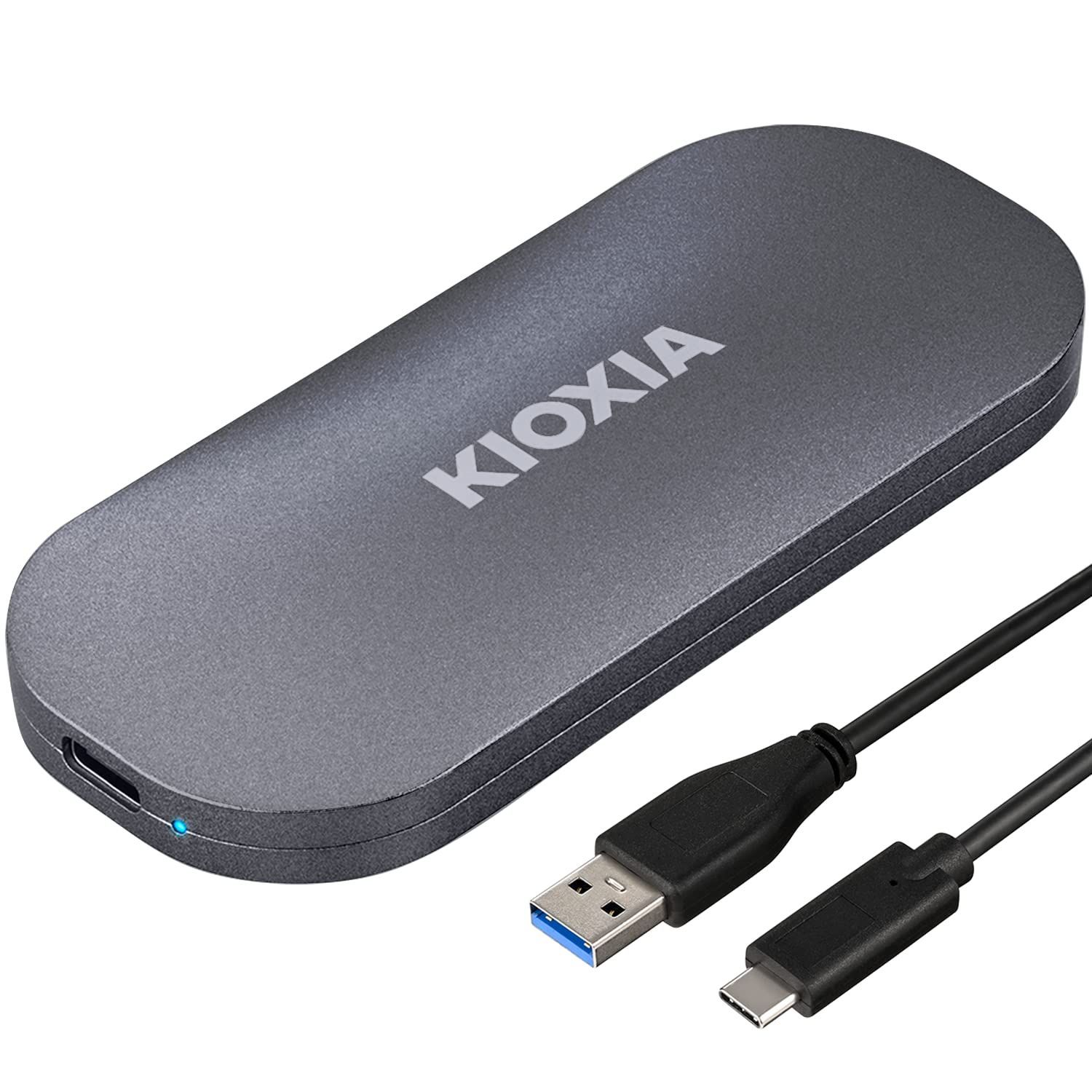 キオクシア KIOXIA SSD 外付け 500GB USB3.2 Gen2 最大読出速度 1050MB|秒 iPhone 15 | 15 Pro | PS4 | PS5 動作 済み 国産3次元フラッシュメモリ搭載 アルミ筐体 パスワード保護