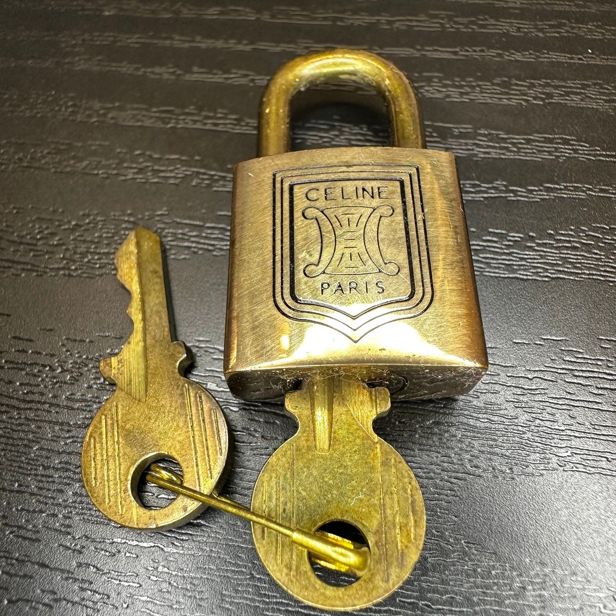 当時物　オールド　セリーヌ　ボストンバッグ　トリオンフ　マカダム柄　南京錠　金具 オールド セリーヌ マカダム柄 ボストンバッグ トリオンフ