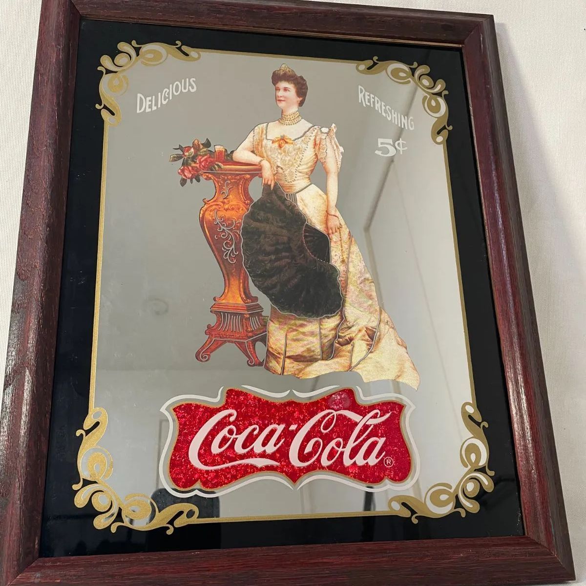 超人気の ウォールミラー コカ・コーラ パブミラー 壁掛け 極美品