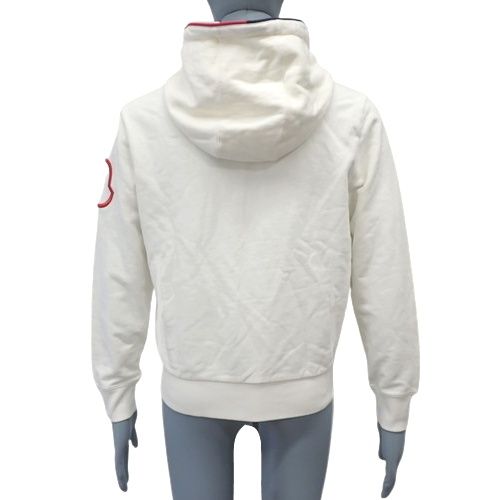 モンクレール パーカー ロゴ刺繍 ロゴボタン ダブルジップ 洗える グレー S MONCLER モンクレール ジップ パーカー ビッグロゴ グレー