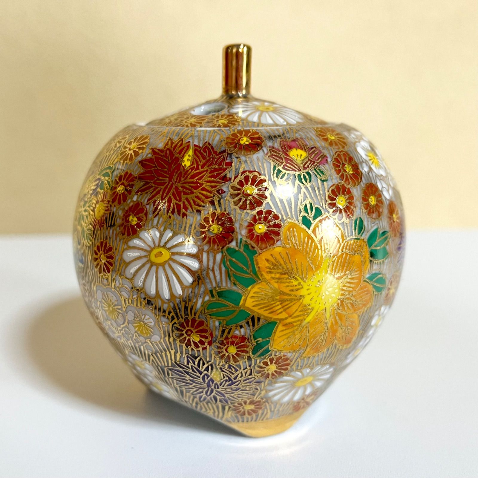 九谷焼】香炉・「金花詰」（美山窯） かわいい 香炉