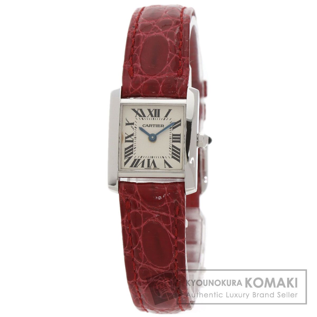 CARTIER カルティエ タンクフランセーズ SM 腕時計 K18WG 革 レディース