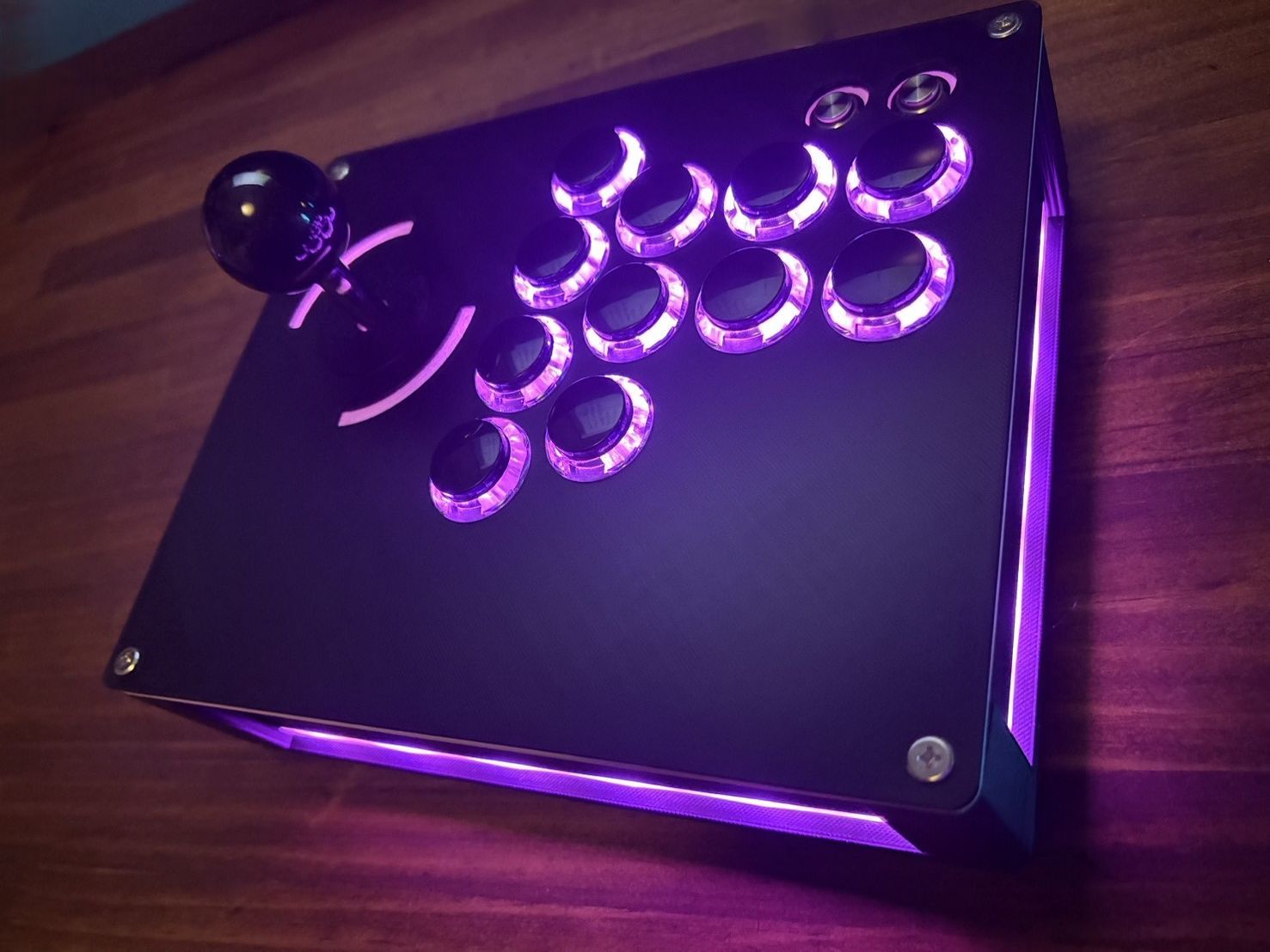 DP-3SE/ボタンも光る！LED搭載/レバーモデル　グリーン×ピンク(LED) 新品】LED搭載レバーアケコン DP-3SE グリーン×ピンク 光る
