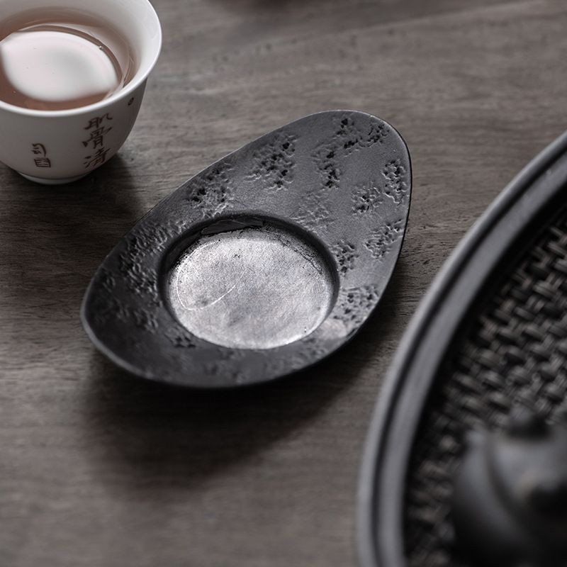 茶入れ　錫製　煎茶　茶器　茶道具 新品・未使用】錫製 茶托 茶器 茶道具 煎茶道具 元寶 5客 - メルカリ