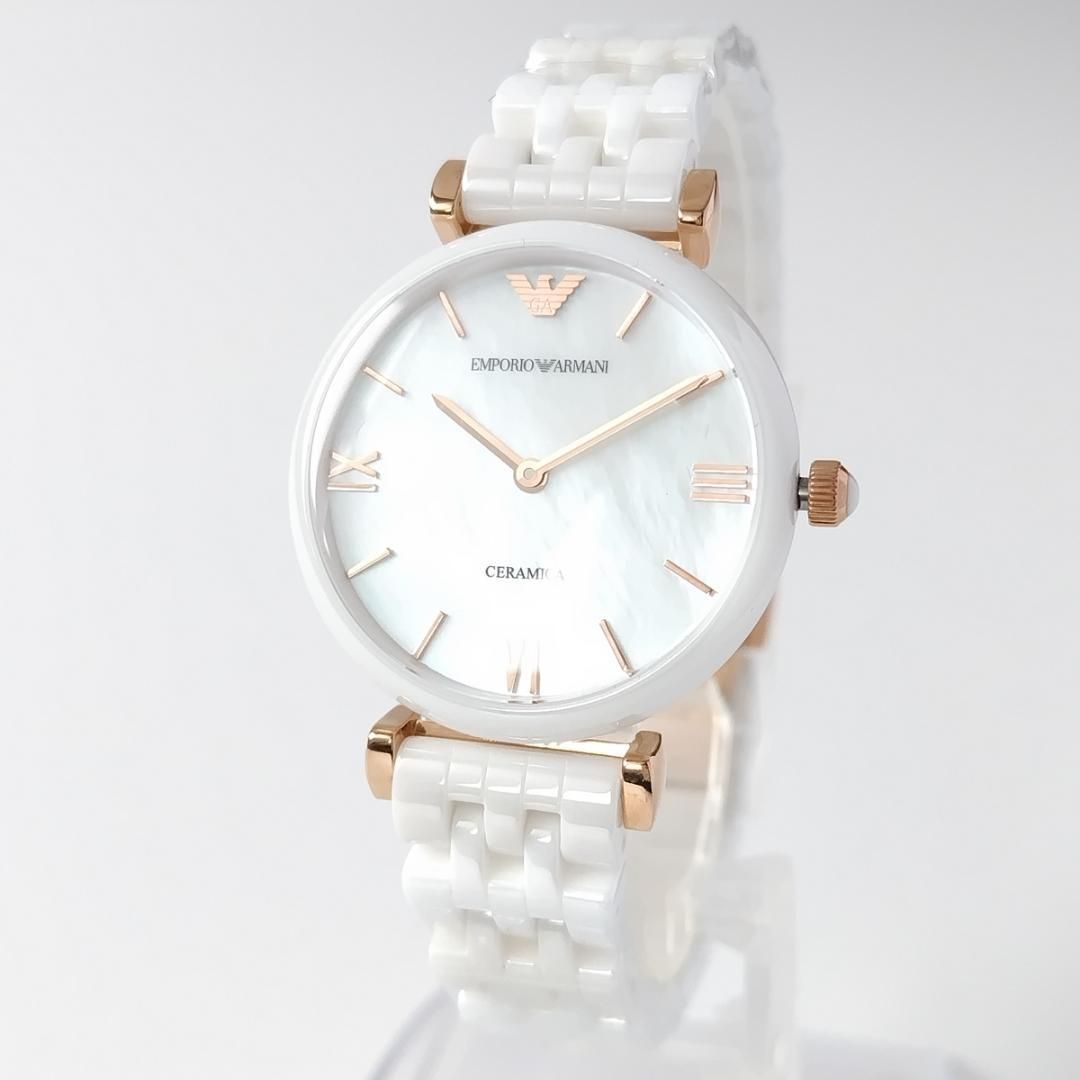 ホワイトセラミック新品レディース腕時計エンポリオ・アルマーニ30mm白 