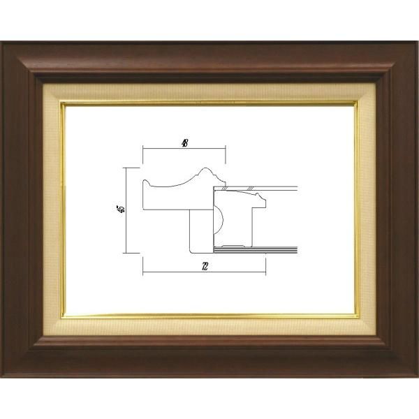 額縁 油絵/油彩額縁 木製フレーム UVカットアクリル付 7720 サイズ F12号 ブラウン 茶 - メルカリ