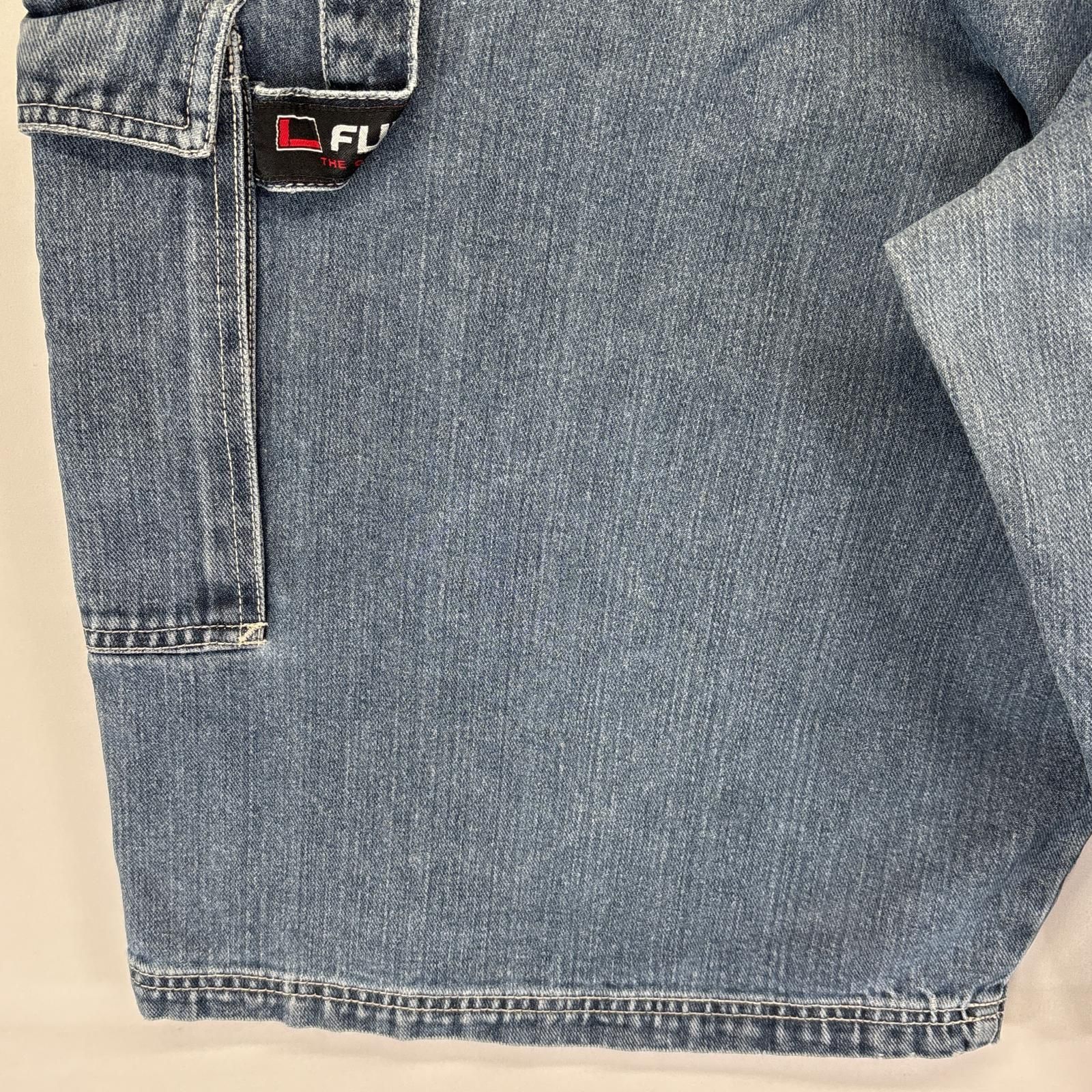 【古着】フブ FUBU デニム ペインターパンツ 90s 00s ワイド 刺繍 USA製 90~00s FUBU Denim Painter Pants 薄青 W40×L32 フブ