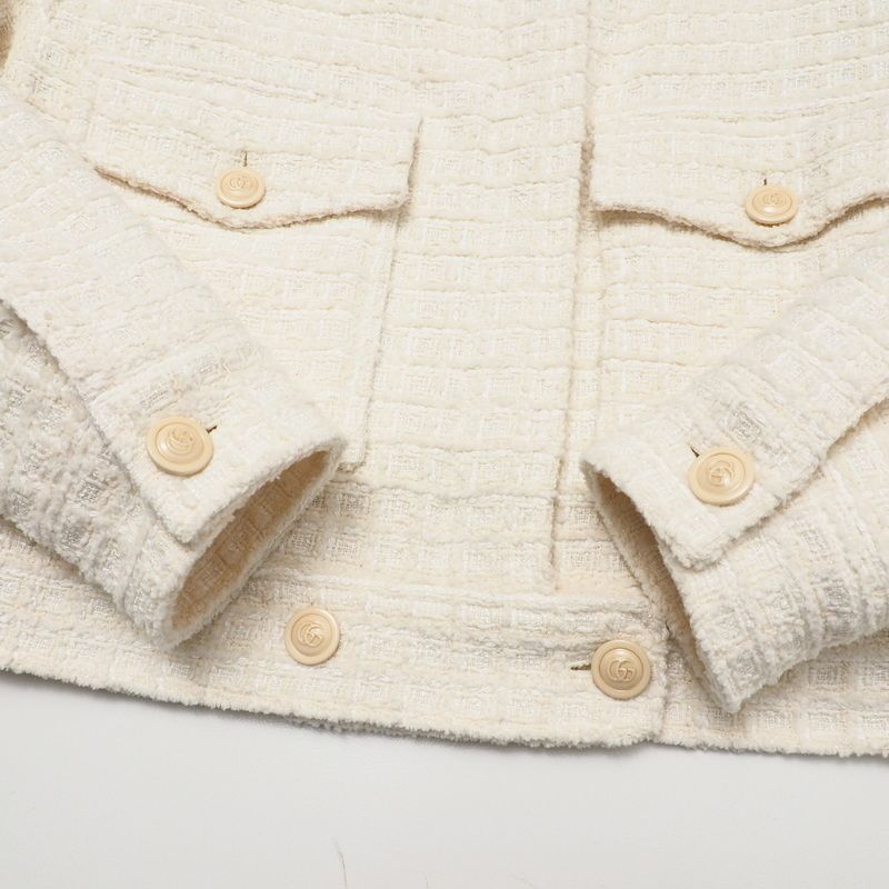 □美品□GUCCI グッチ ジャケット サイズ40 ツイード ジップアップ  