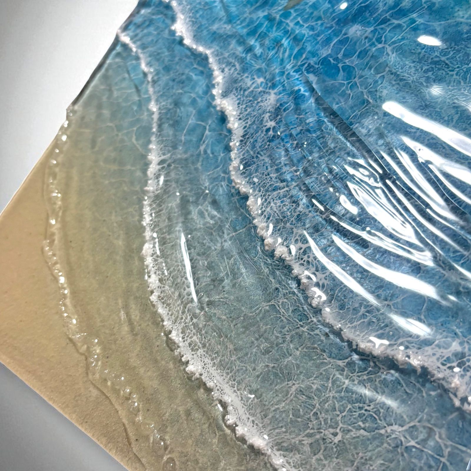 『沖縄の海を感じる』ウミガメが泳ぐ離島の海・オーシャンレジンアート／立体アート 沖縄の海を感じる』ウミガメが泳ぐ離島の海・オーシャンレジン