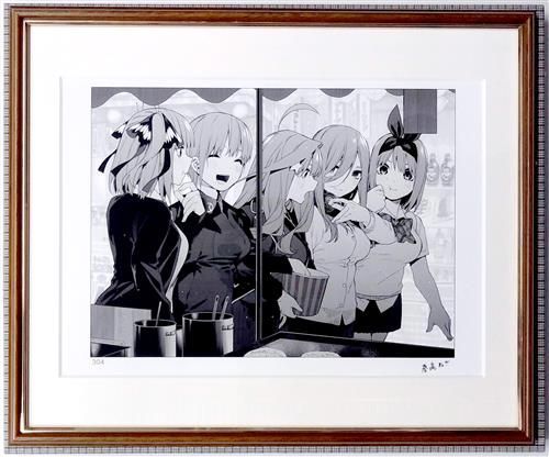 【希少】五等分の花嫁　複製原画　五つ子全員Ver　箱つき　サイン入り 五等分の花嫁 複製原画 完結記念 五人全員ver 額装付き | The