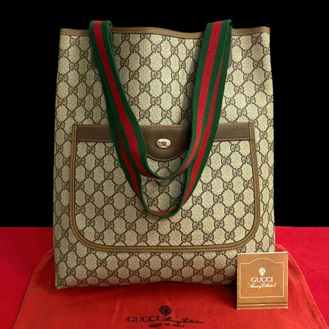 極 美品 希少品 GUCCI グッチ オールドグッチ シェリーライン GG ロゴ レザー 本革 PVC トートバッグ ビジネスバッグ ブラウン 茶  31846 - メルカリ