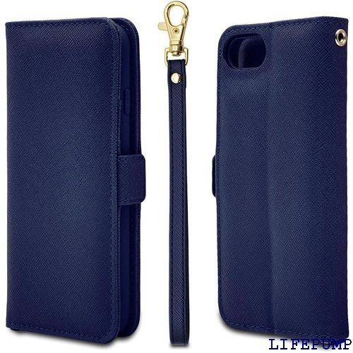ラスタバナナ ケース カバー iPhone SE3 SE2 8 7 6s 共用 手帳型 ハンドストラップ付き ネイビー スマホケース 7424IP247BO 1128