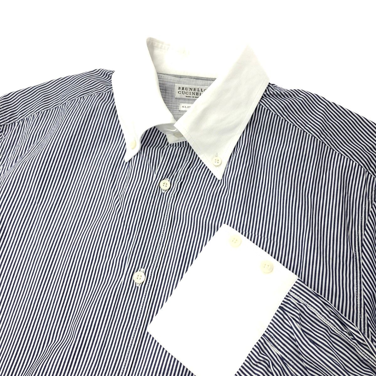 BRUNELLO CUCINELLI ブルネロクチネリ クレリック ストライプ 長袖 