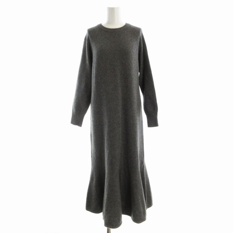 ジャーナルスタンダード JOURNAL STANDARD 22AW トラペーズワンピース マキシ ロング ニット 長袖 グレー 22080400333030 /RO
