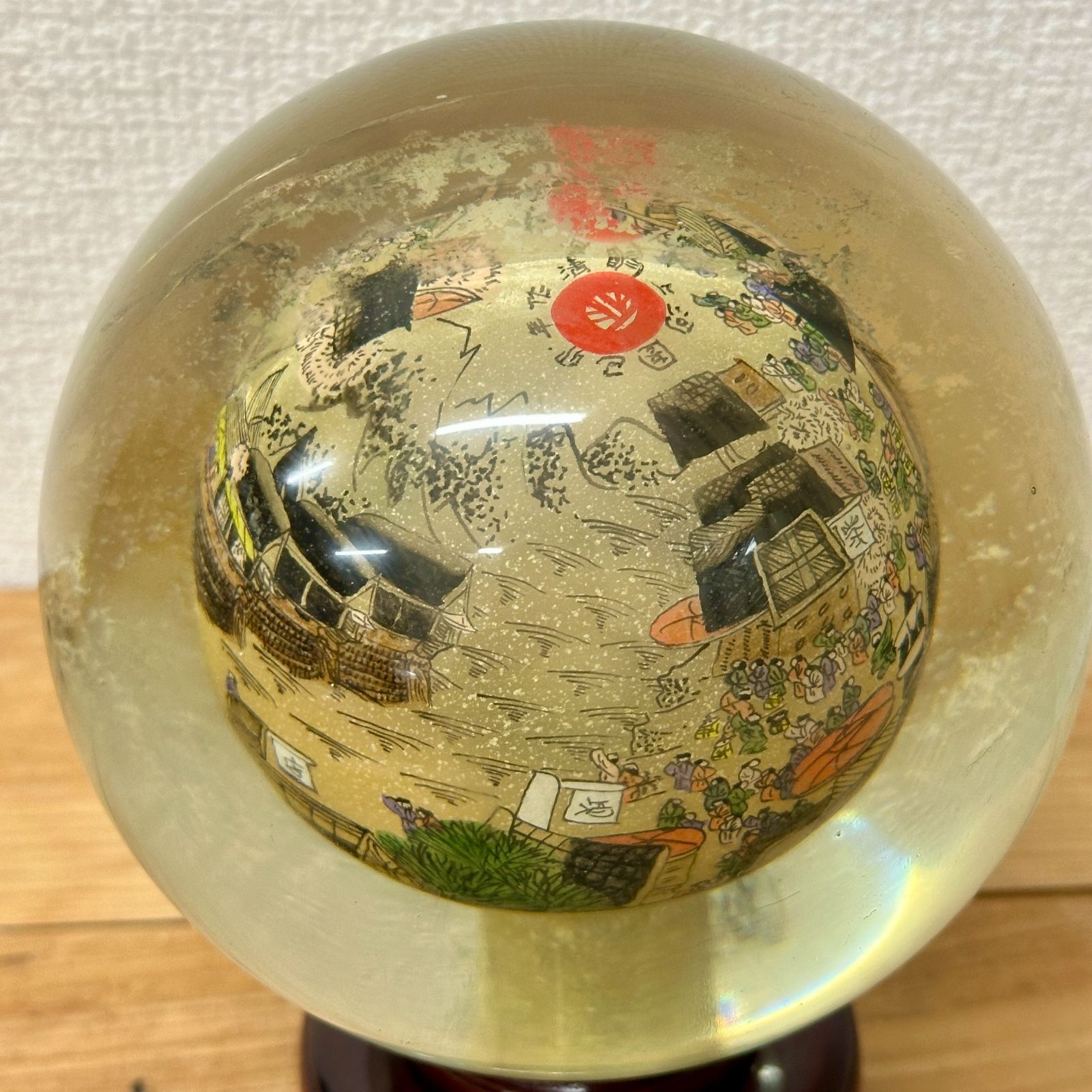 中国伝統工芸品 内画球 内絵 ガラス玉 内画 丸玉！ お土産