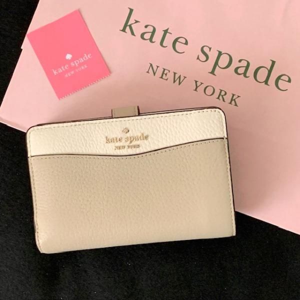 ケイトスペード 財布 二つ折り ベージュ バイカラー kate spade/k6396-250 - メルカリ