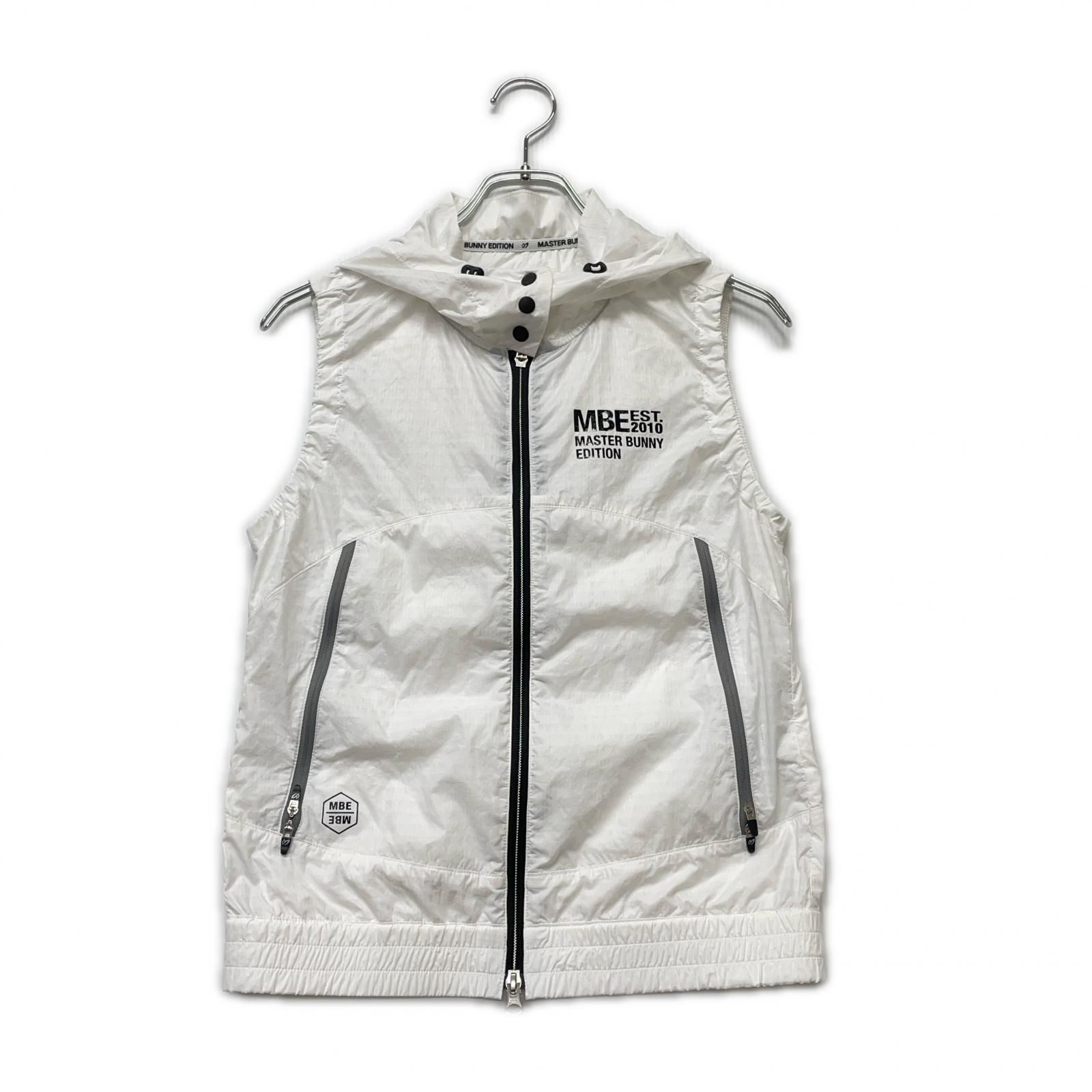 レディース マスターバニーエディション MASTER BUNNY EDITION ベスト 0 S 白 ホワイト 薄手 軽量 フード付き ボーダー