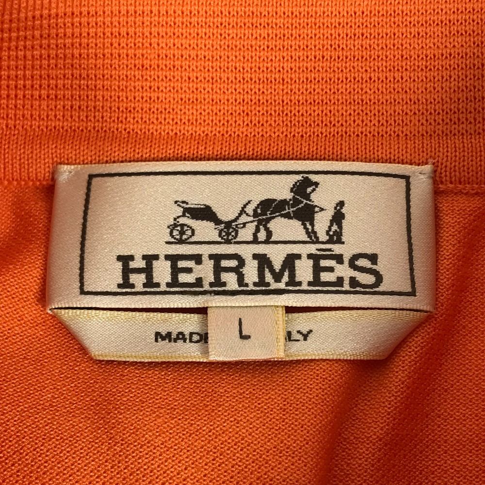 HERMES エルメス ポロシャツ Hロゴ コットン オレンジ - メルカリ