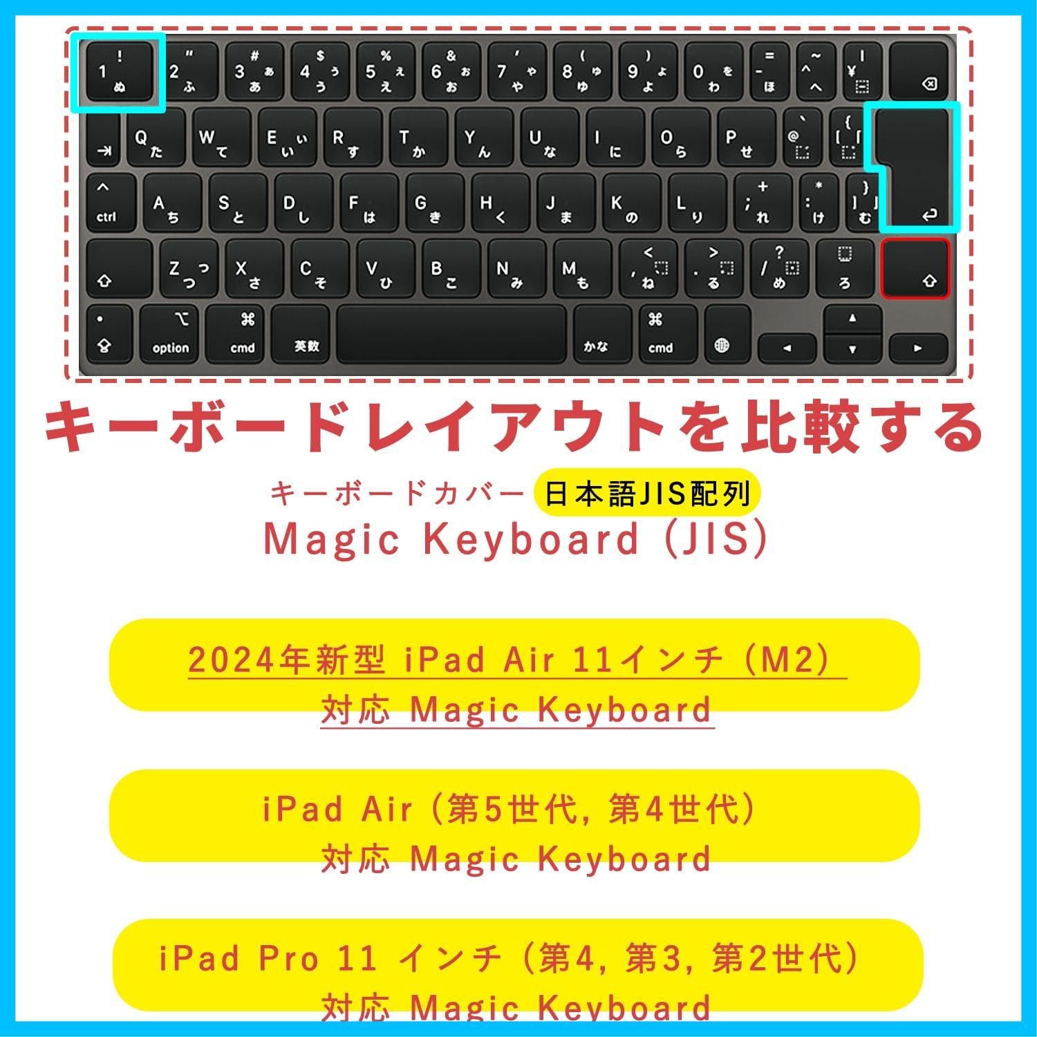 【在庫処分】11 M2 & Air iPad Air iPad 第5 第4世代 & iPad iPad Pro 2024年新型 11 インチ 第4 日本語JIS配列 第3世代) / (対応 保護カバー キースキン キーボードカバー キーボード シート iPad