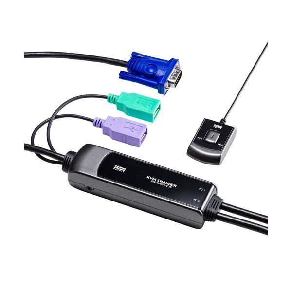 サンワサプライ 手元スイッチ付きパソコン自動切替器 2 1 SW-KVM2WVUN2