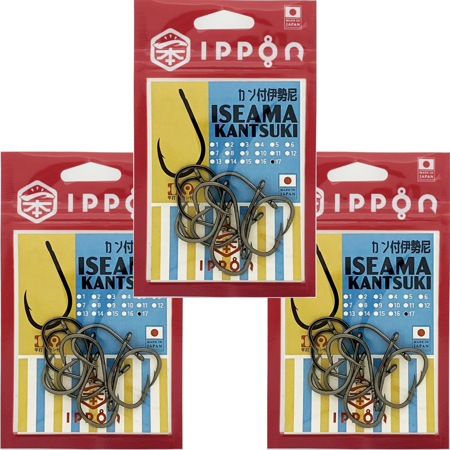 新品 IPPON (一本) カン付伊勢尼 ブラックコート 7号?17号