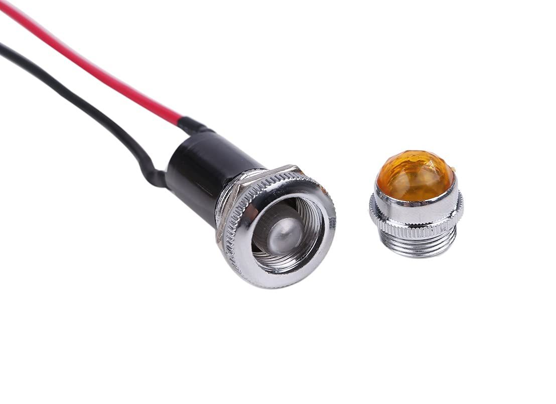 LEDパイロットランプ ダイヤカット 24V 10個セット(アンバー)の