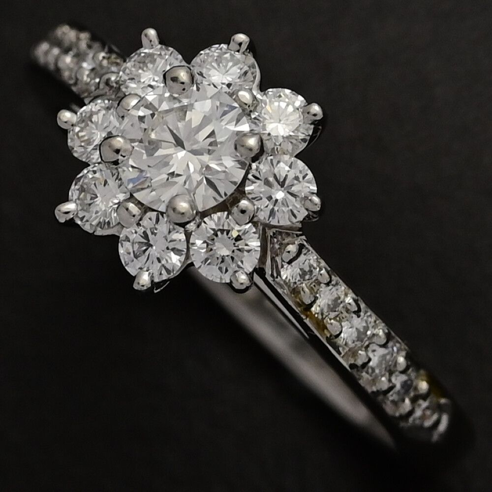 TIFFANY ＆ Co. ティファニー フローラ･ダイヤモンドリング･指輪 Pt950-4.3g 8号 48 プラチナ 翌日配送可 ♀ S レディース 591596
