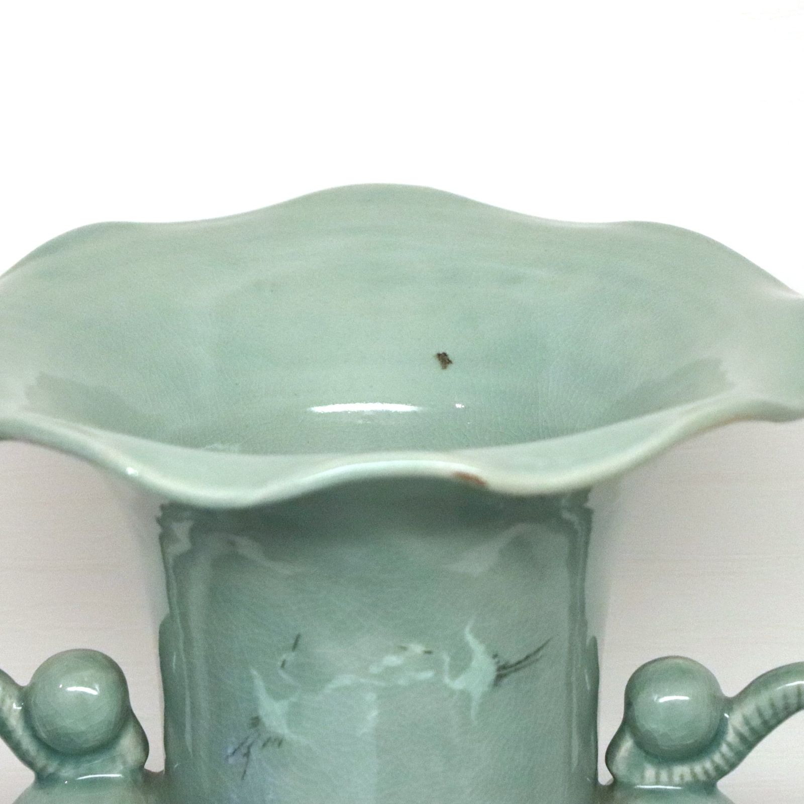 高麗青磁器 壺 青龍