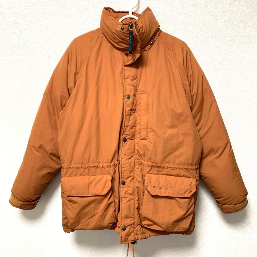 極美品】モンベル mont-bell ダウンジャケット S メンズ オレンジ
