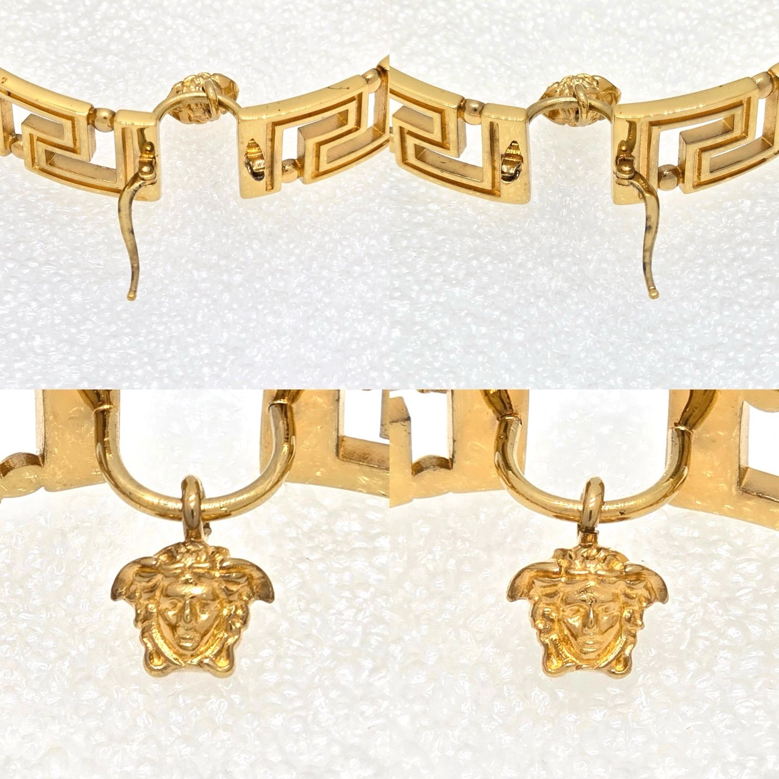 VERSACE ヴェルサーチェ ラ メデューサ グレカ フープ ピアス 両耳