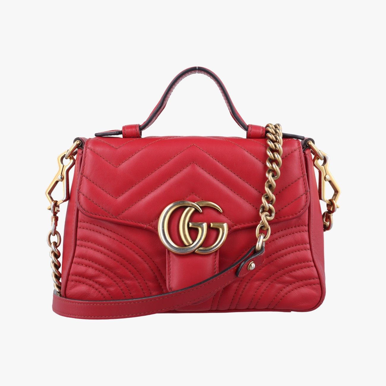グッチGucciGGマーモントレッドレザー547260製番不明