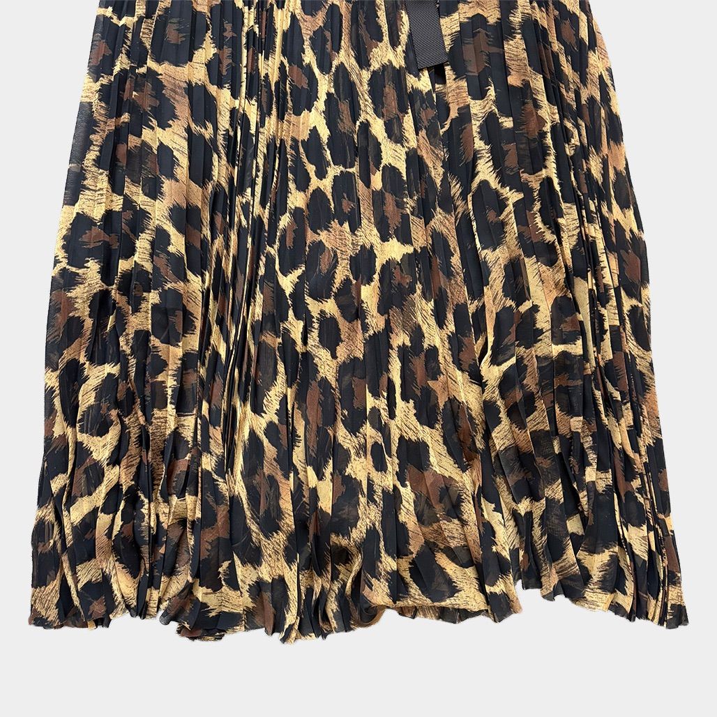 Sacai ヒョウ柄　スカート sacai サカイ 2022ss ヒョウ柄プリーツスカート - メルカリ