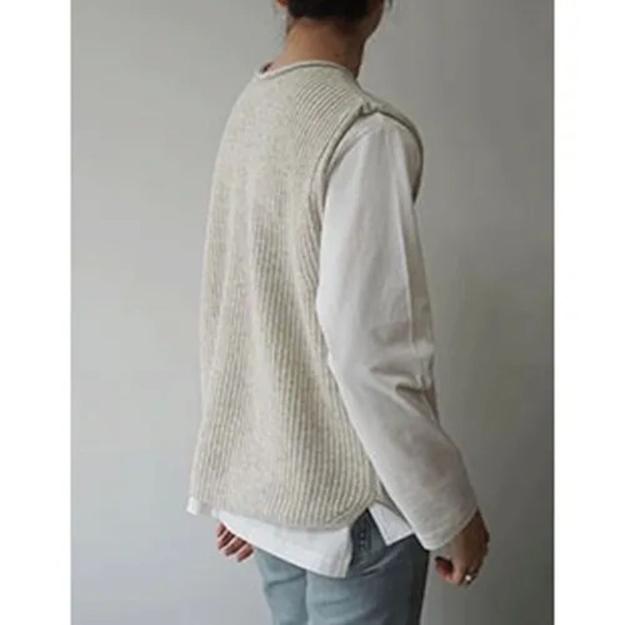 mao made マオメイド ベスト ニットベスト レディース レディース前ボタン 前開きベスト 40代 50代 トップス 2 way チャコールグレー ウール 毛