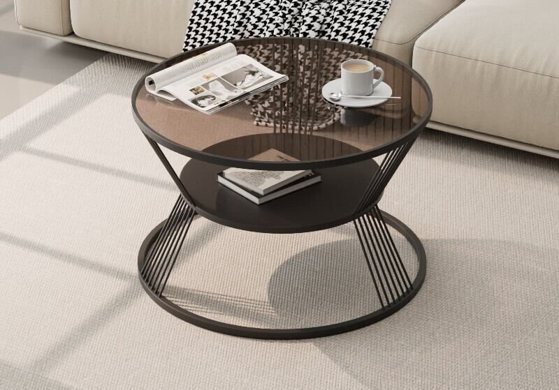 リビングテーブル 中棚付 北欧風 モダン サイドテーブル おしゃれ かわいい インテリア 家具 コーヒーテーブル エンドテーブル ゴールド ホワイト ブラック