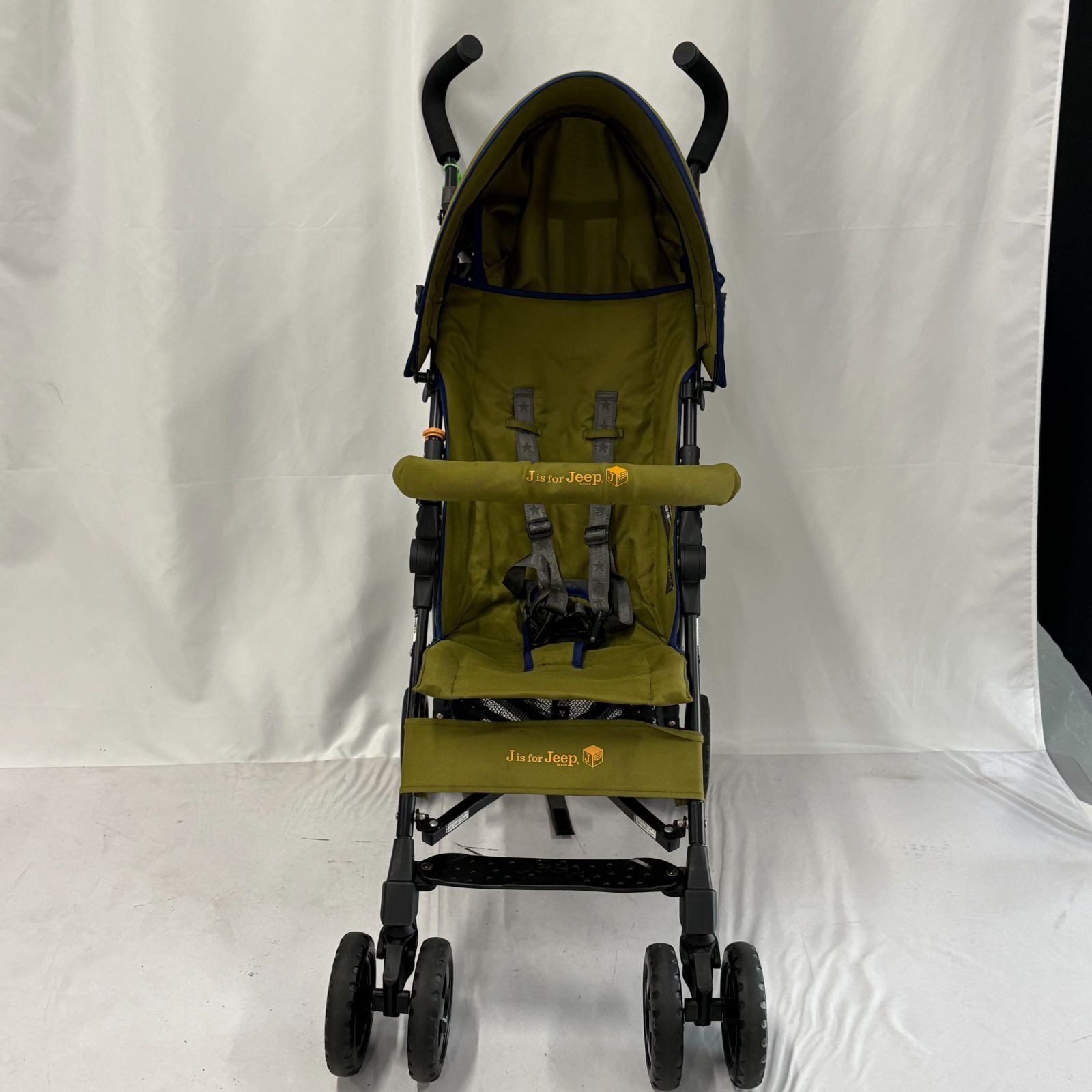 美品 Jeep ジープ ベビーカー ベビーバギー 自立可能 カーキー 軽量