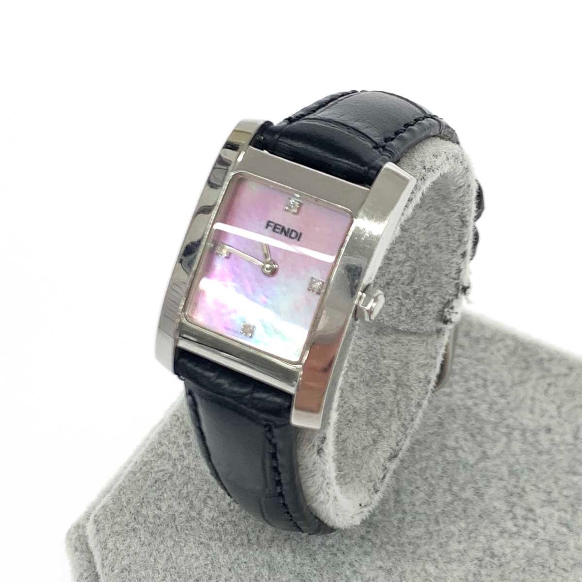 フェンディ FENDI 7000L クラシコ 腕時計 シェル文字盤 12P ダイヤ