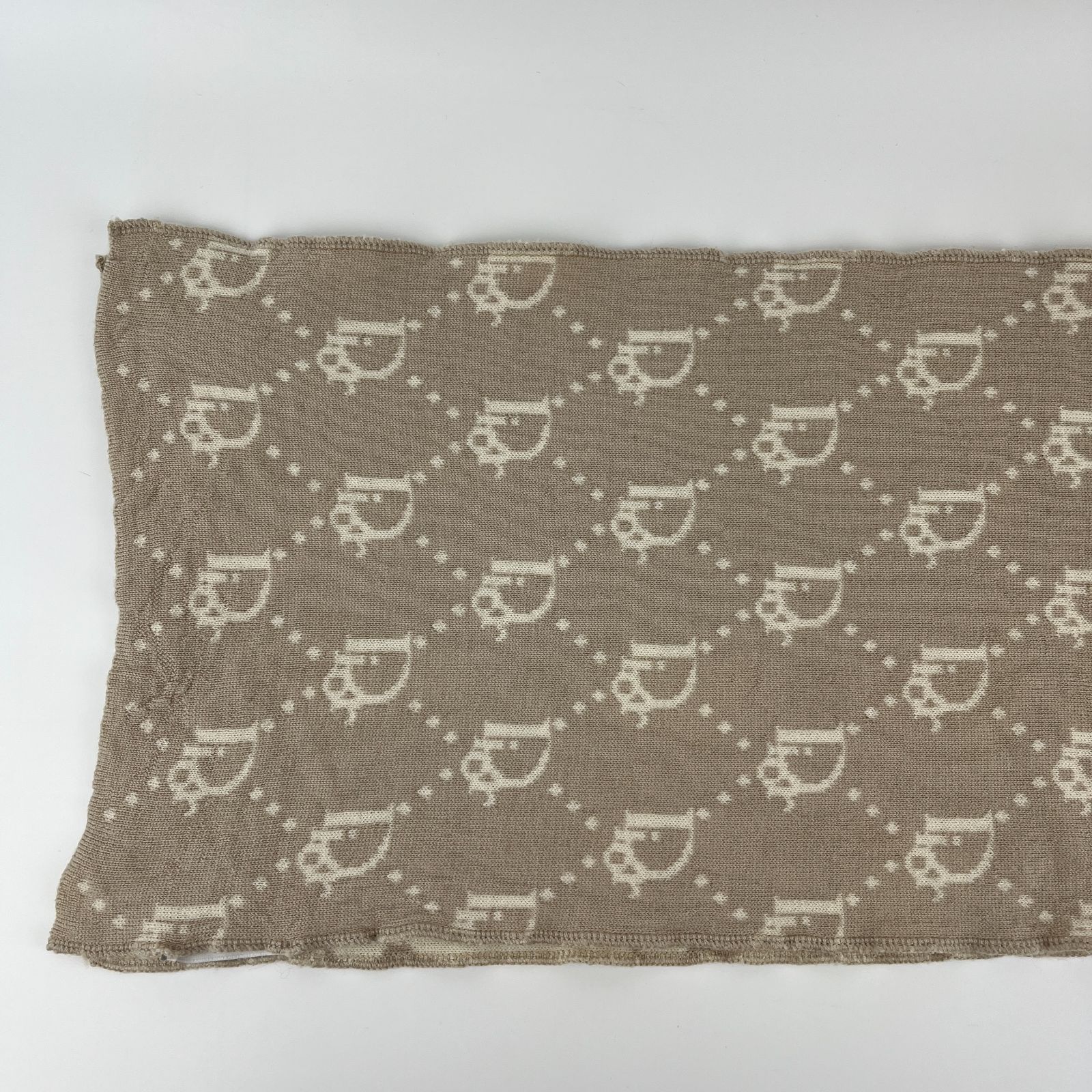Christian Dior クリスチャンディオール マフラー トロッター ウール ベージュ ヴィンテージ レディース HIBUOCHI VINTAGE