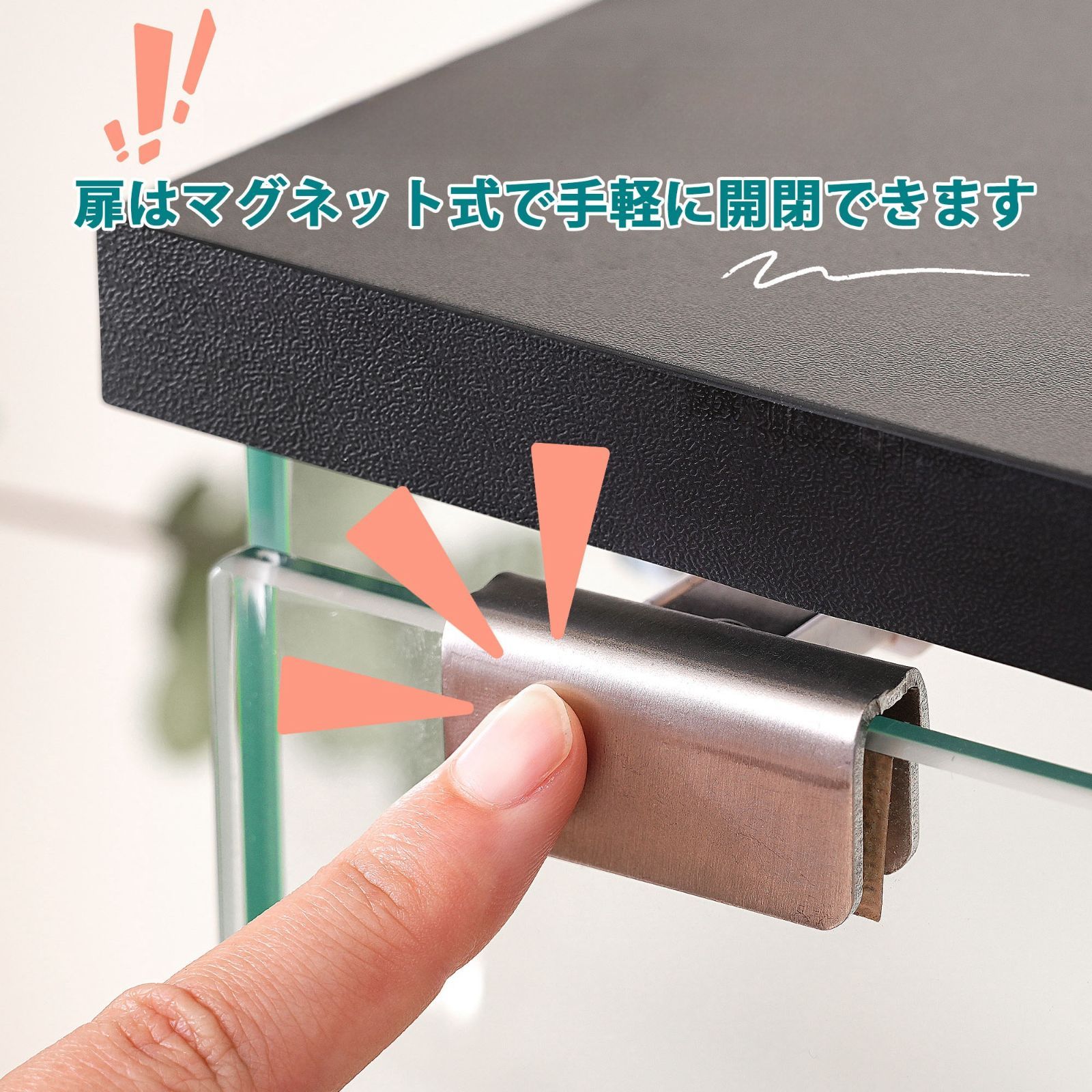 ガラスディスプレイケース｜4段｜幅42.5×奥行36.5×高さ120cm｜ナチュラル｜N515P170405N
