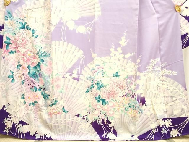 半額！トールサイズ 豪華金彩 振り袖 正絹 広衿 袷 YK-629 平和屋着物□豪華振袖 駒刺繍 檜扇花文 金彩 正絹 逸品