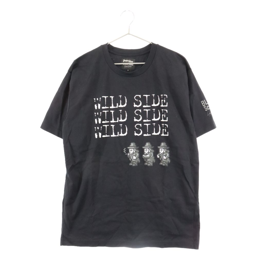 BLACK Scandal Yohji Yamamoto (ブラックスキャンダルヨウジヤマモト) ×PEACE AND AFTER グラフィックプリントTシャツ ブラック