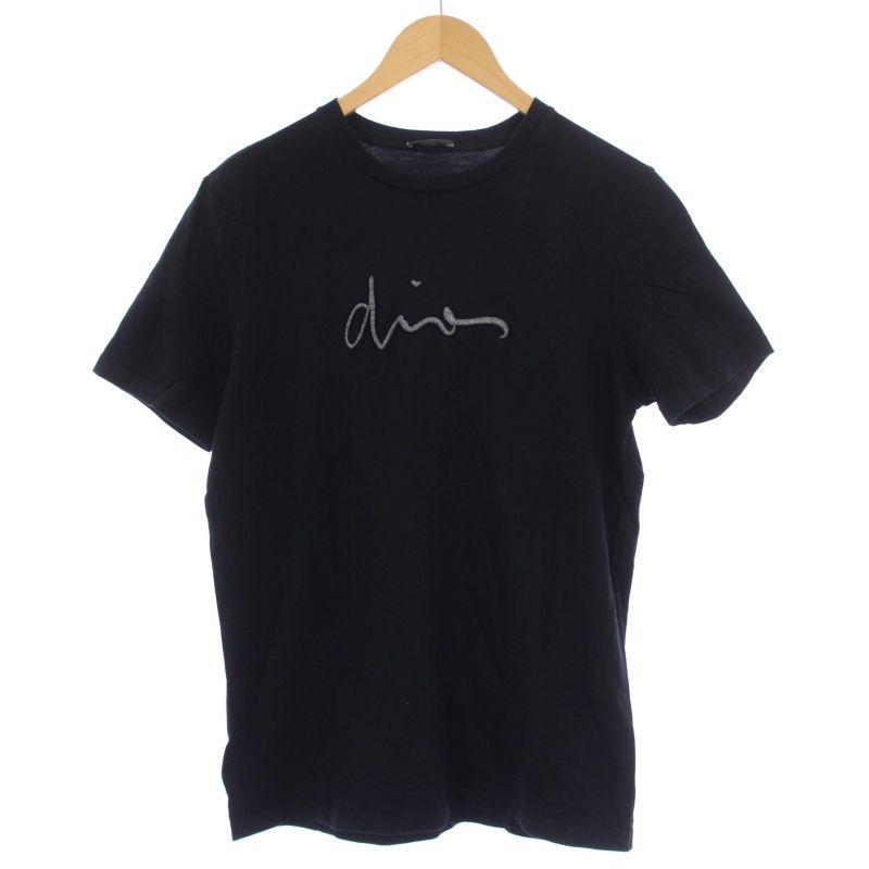 ディオールオム Dior HOMME 17年製 Tシャツ カットソー 半袖 クルーネック 立体ロゴ刺繍 M 黒 ブラック 733J603W3610  /BM - メルカリ