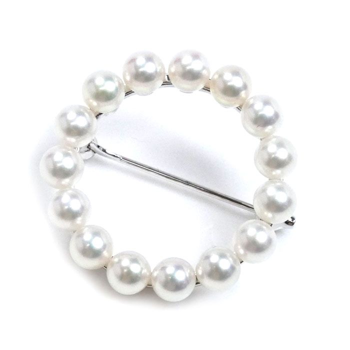 美品⭐️MIKIMOTO シルバーパールブローチ✨　可憐でエレガントなデザイン MIKIMOTO シルバー パール ブローチ - メルカリ