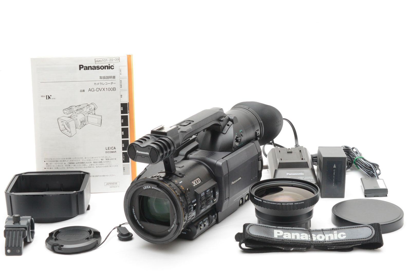 動作品 Panasonic AG-DVX100B MiniDVビデオカメラ ワイドコンバージョンレンズ付き