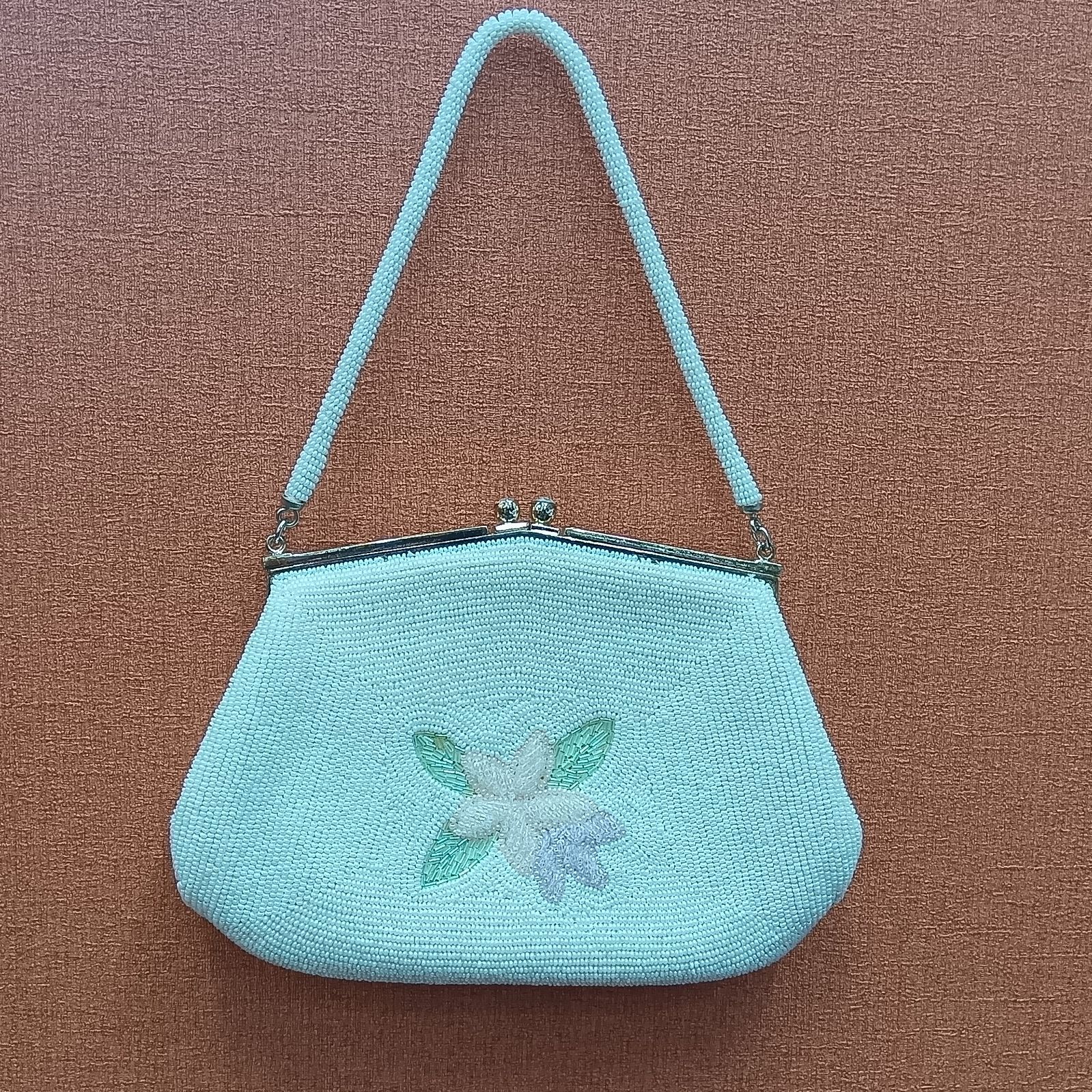 Vintage】 ビーズ刺繍バッグ Vintage Beaded Evening Bag 花柄×べっ甲 