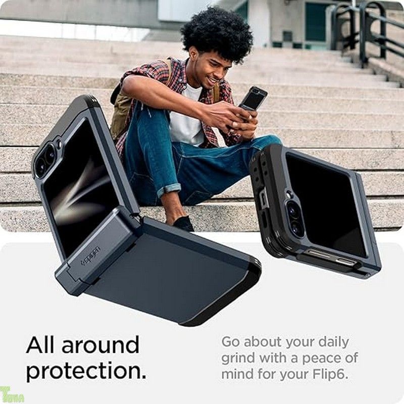 Spigen Galaxy Z Flip 6 ケース スタンド付き 強力保護 ヒンジ