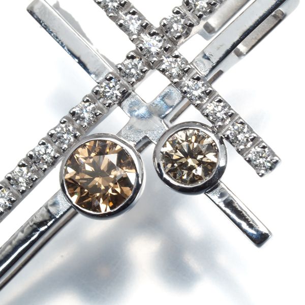 カシケイ ペンダントトップ ブラウン&クリア ダイヤ ダイヤモンド 0.58