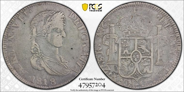 1818 Zs AG PCGS VF Detail - Zacatecas Z8.8.2 MEXICO - Silver 8 Reales 8R